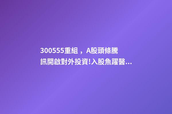 300555重組，A股頭條騰訊開啟對外投資!入股魚躍醫療子公司;大米正醞釀漲價風暴-第1張-觀點-玄機派